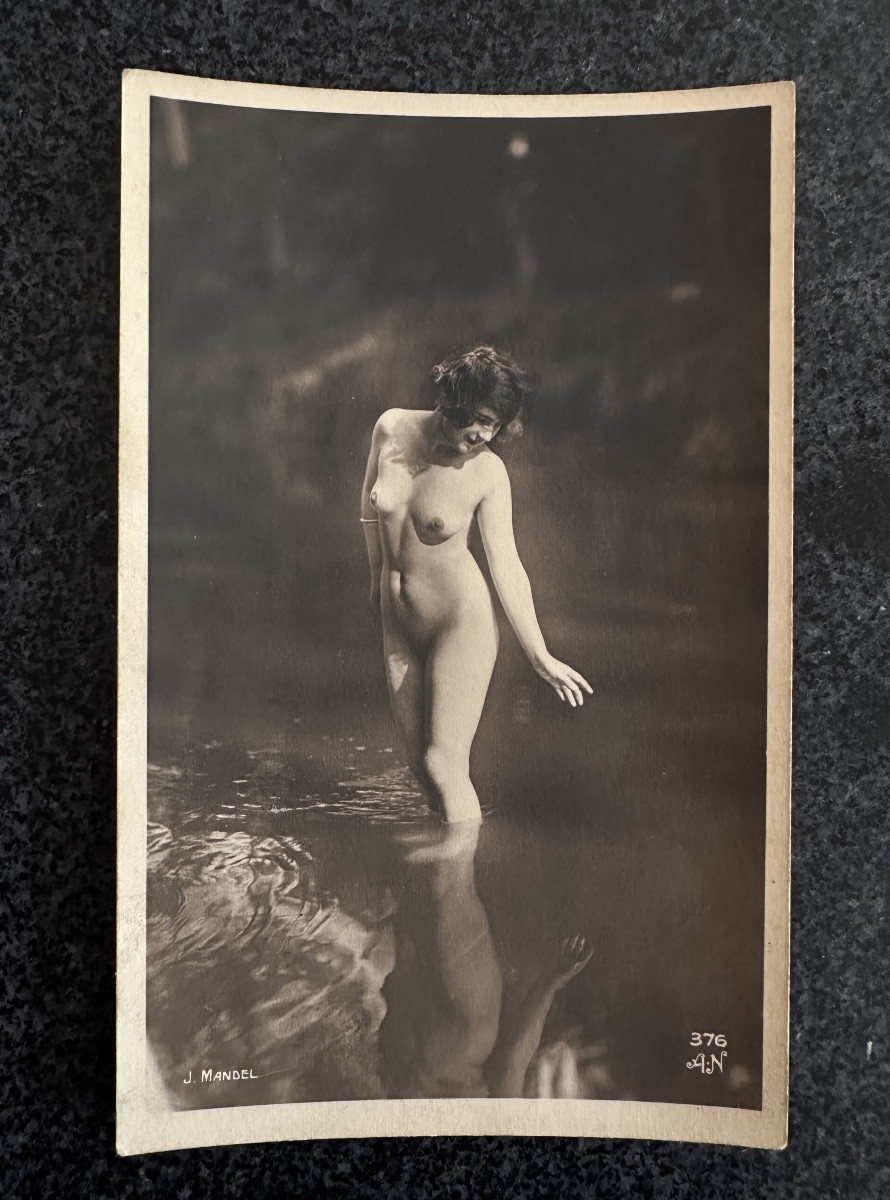 MANDEL photo portrait de femme Nue baigneuse reflet EAU  ART DECO-photo-2