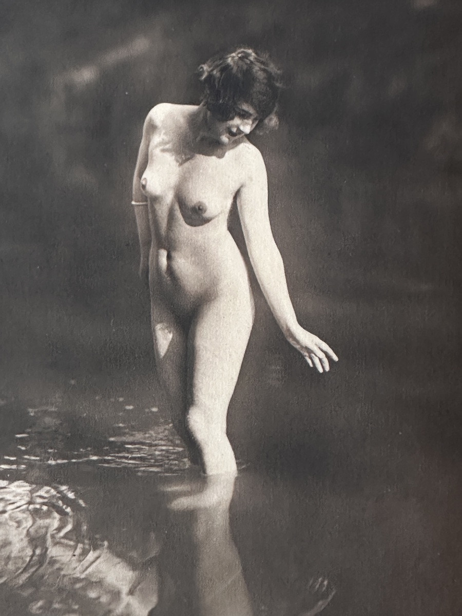 MANDEL photo portrait de femme Nue baigneuse reflet EAU  ART DECO-photo-1