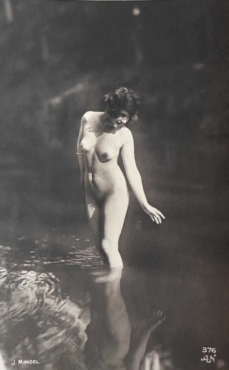MANDEL photo portrait de femme Nue baigneuse reflet EAU  ART DECO-photo-2