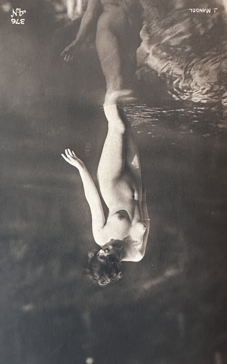MANDEL photo portrait de femme Nue baigneuse reflet EAU  ART DECO