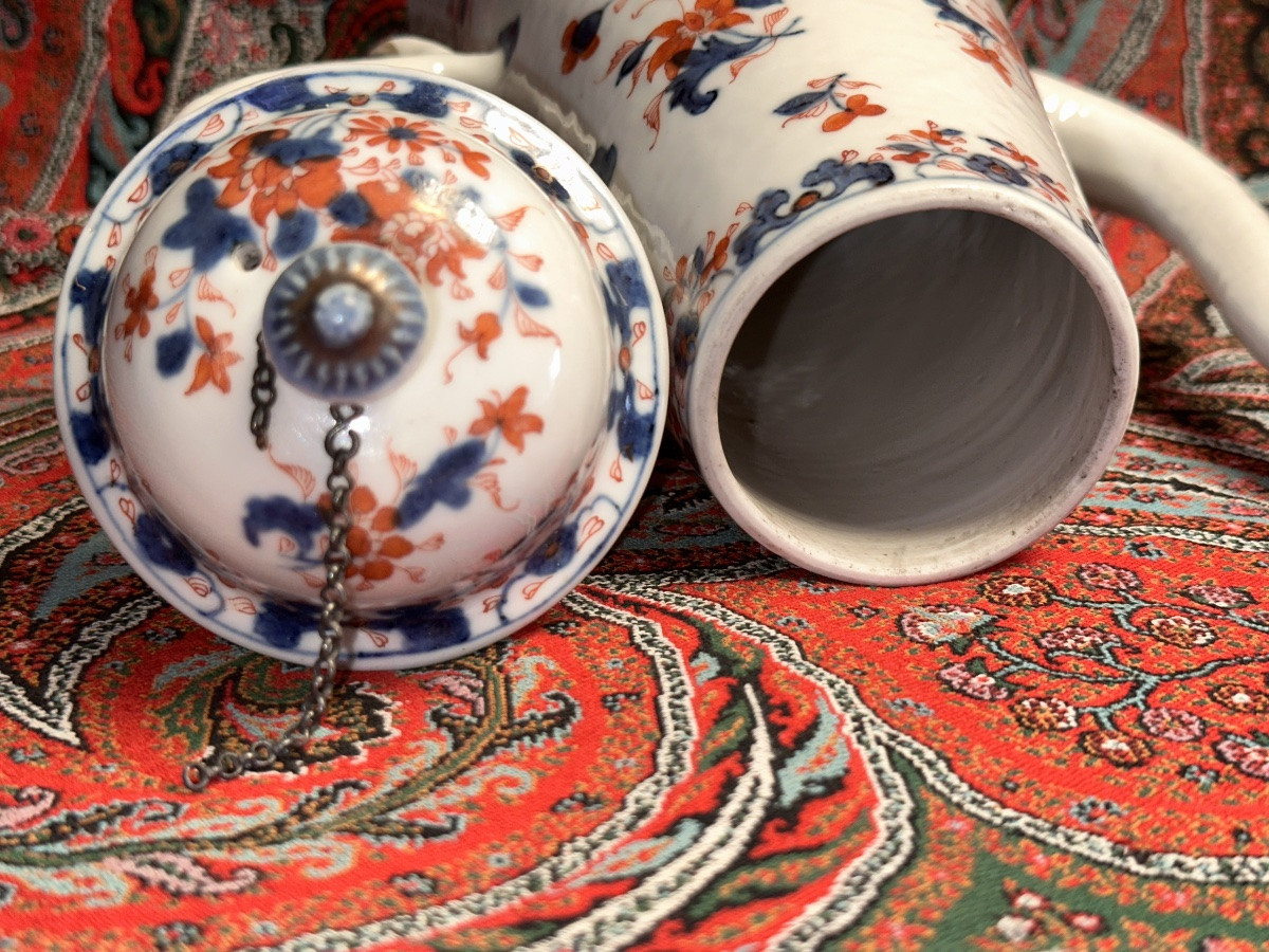 Ancien service  Thé  18 ème porcelaine de CHINE KIANLONG Verseuse pot à lait Chaîne-photo-2