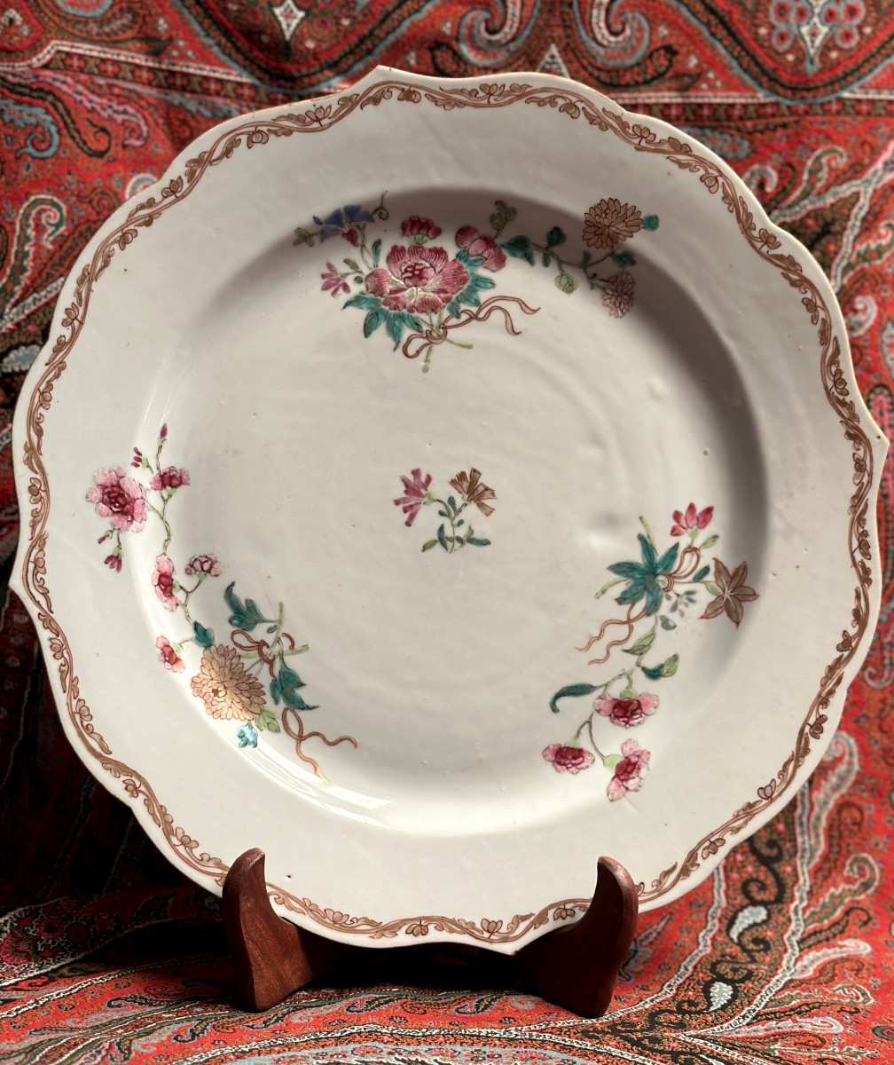 Large Antique Porcelain Dish China Famille Rose Qianlong 18th Century 35 Cm China Dish Company-photo-2