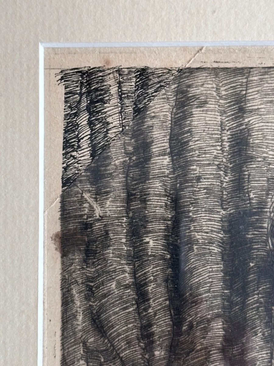  Renaud de Vézins  gravure portrait du peintre Gaston Célarié  atelier Montauban Aveyron -photo-5