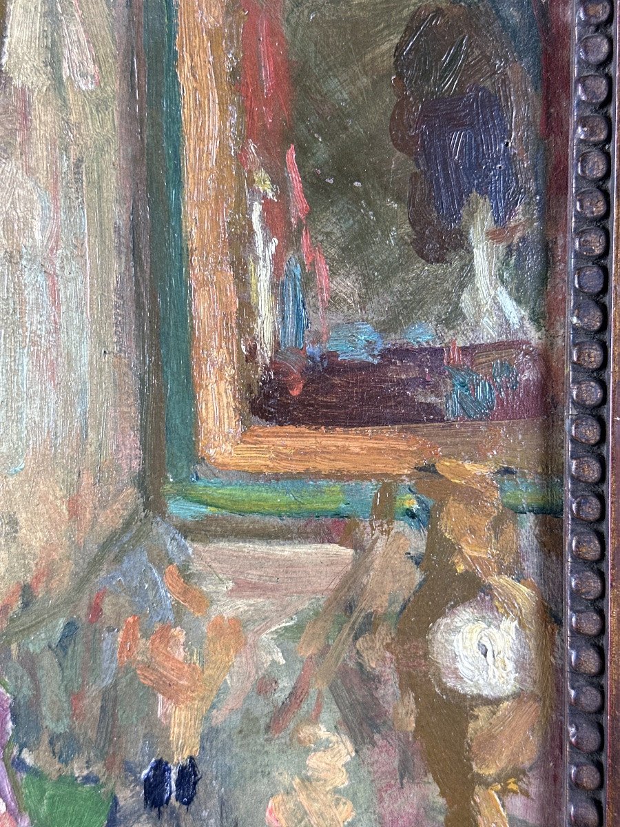 Jeanne DURANTON Tableau  Nature morte intérieur 1900 impressionniste Bonnard Vuillard  -photo-1