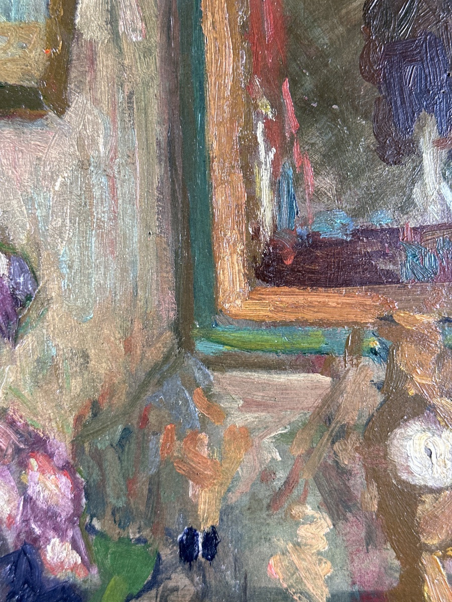 Jeanne DURANTON Tableau  Nature morte intérieur 1900 impressionniste Bonnard Vuillard  -photo-4