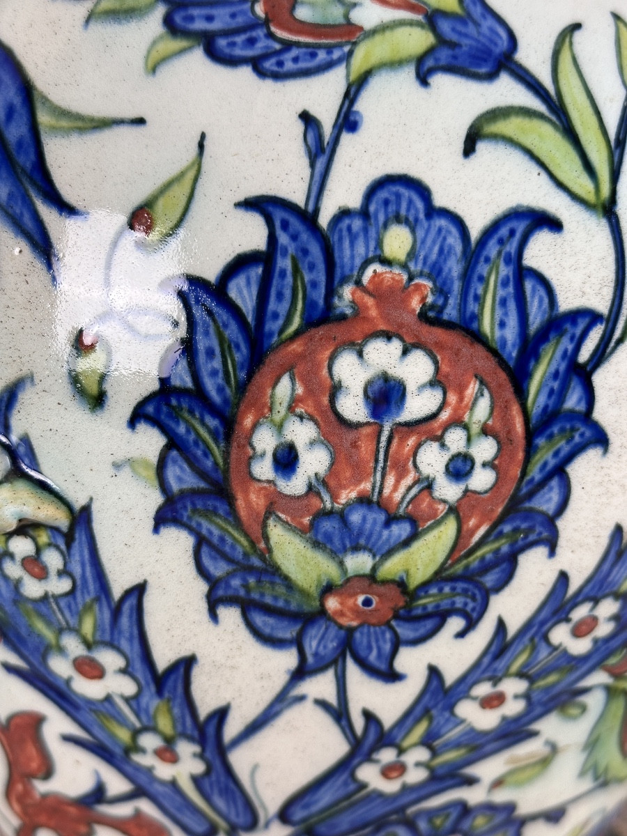 Cantagalli Large Earthenware Vase Majolica Turkish Iznik XIX Century Italian-photo-2