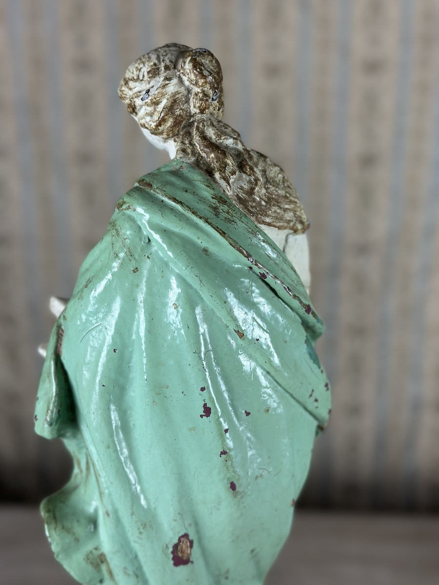 Ancienne statue reliquaire bois sculpté vierge enfant Jésus Présentation 18e sculpture -photo-2