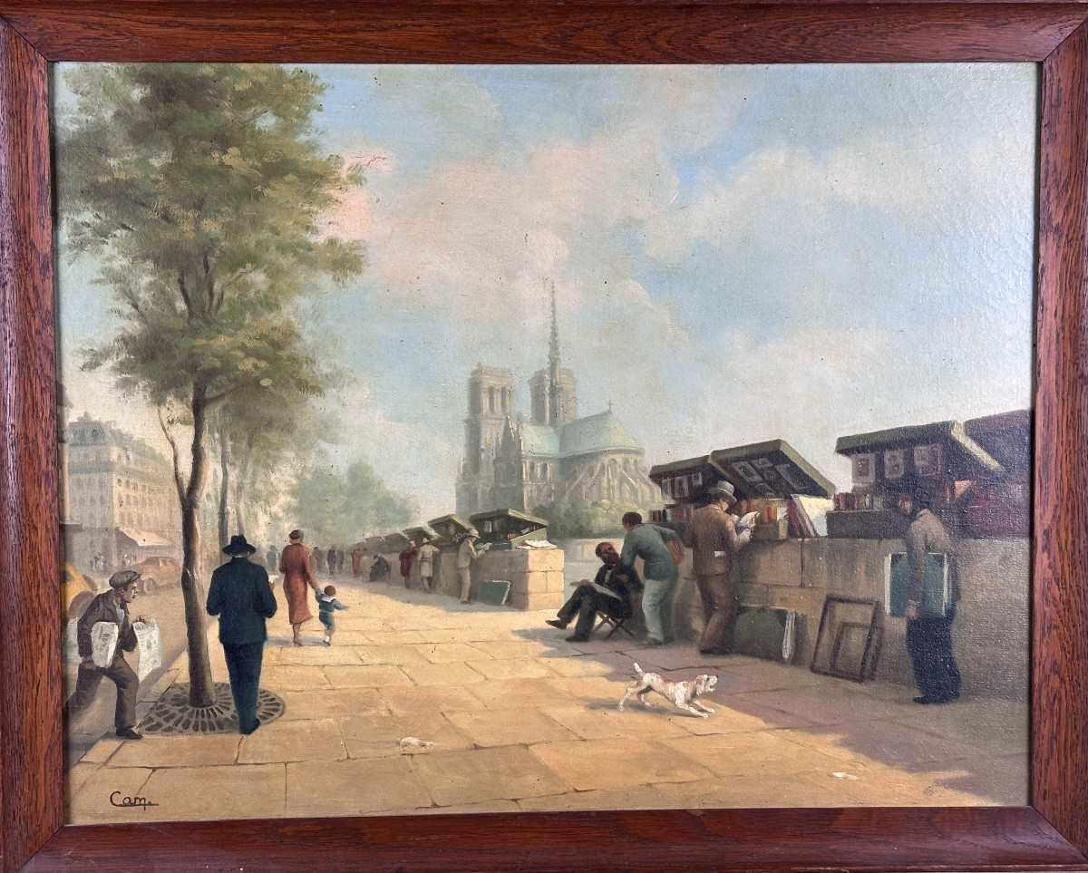 Cam Painting The Quay Of The Booksellers Prints Paris Notre Dame Art Deco-photo-2