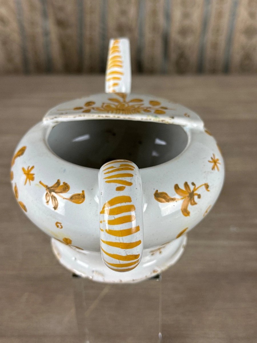 Antique Polychrome Earthenware Sick Duck From The South West Samadet 18th Century-photo-2