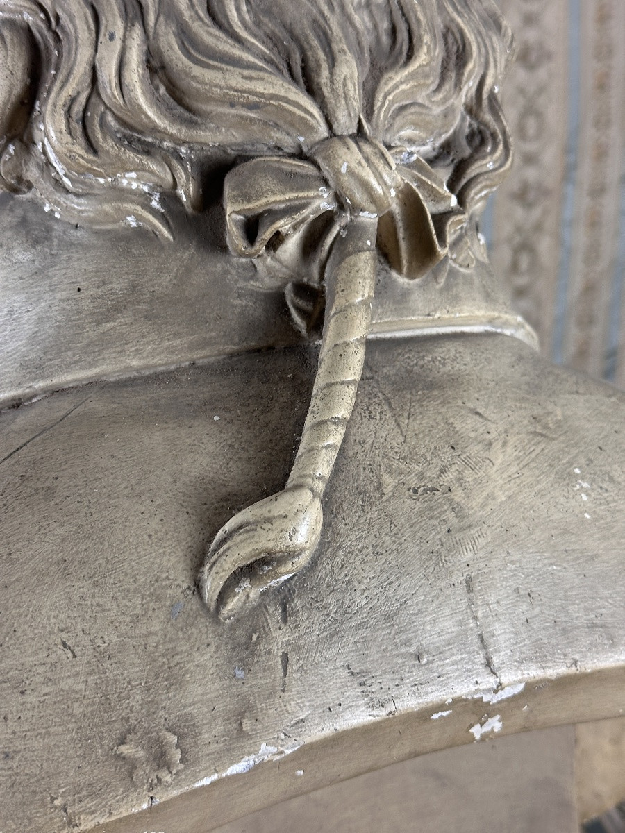 Ancienne Grande Sculpture Portrait Jean Jacques BOSC 19e 70 cm MAGGESI costume-photo-4