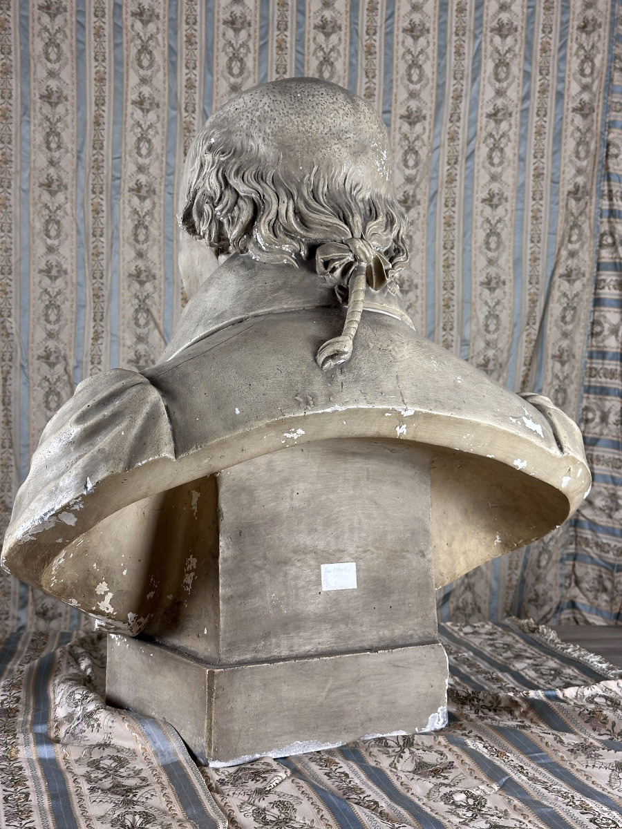 Ancienne Grande Sculpture Portrait Jean Jacques BOSC 19e 70 cm MAGGESI costume-photo-5