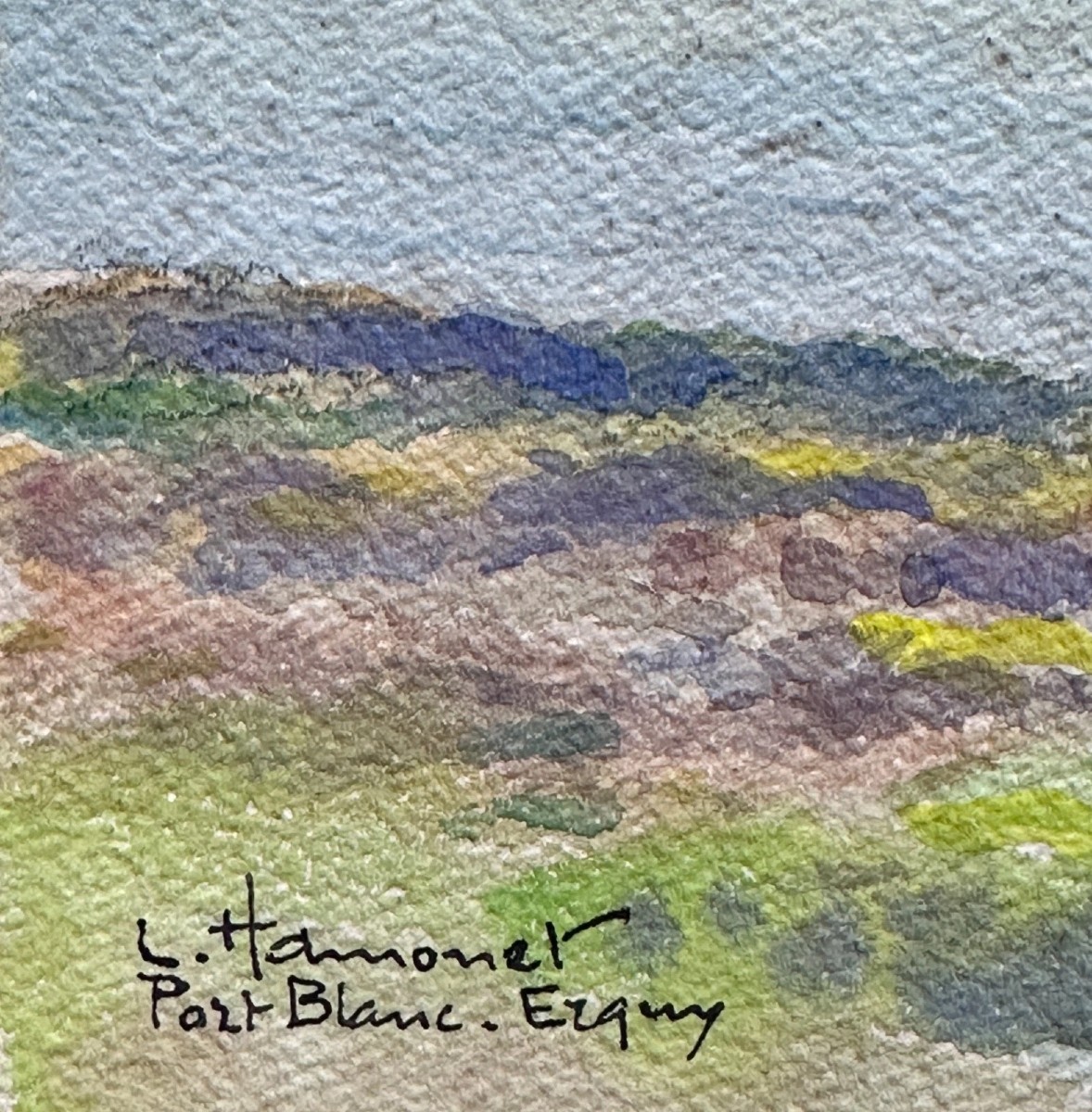 Léon Hamonet Painting Brittany Coastline Port-blanc Herquy Watercolor Breton -photo-2
