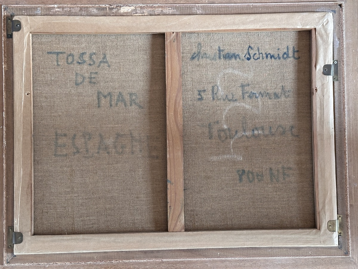 Christian Schmidt  Grand tableau moderne paysage bord de mer Espagne Tossa de Mar-photo-4