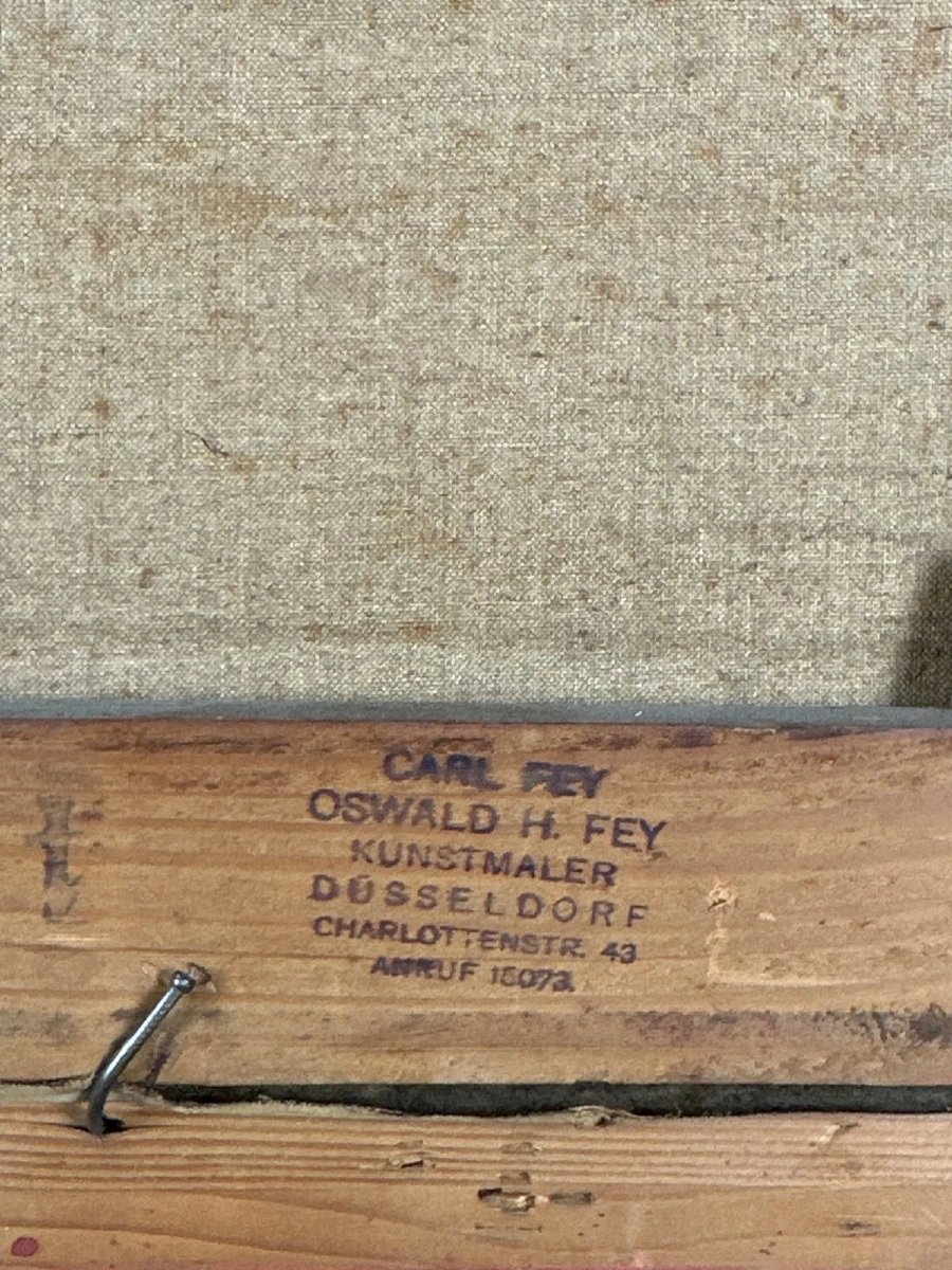Carl Fey, Portrait Of A Smoking Scholar, Interior Drawing Room, Germany, 19th Century, Düsseldorf -photo-2