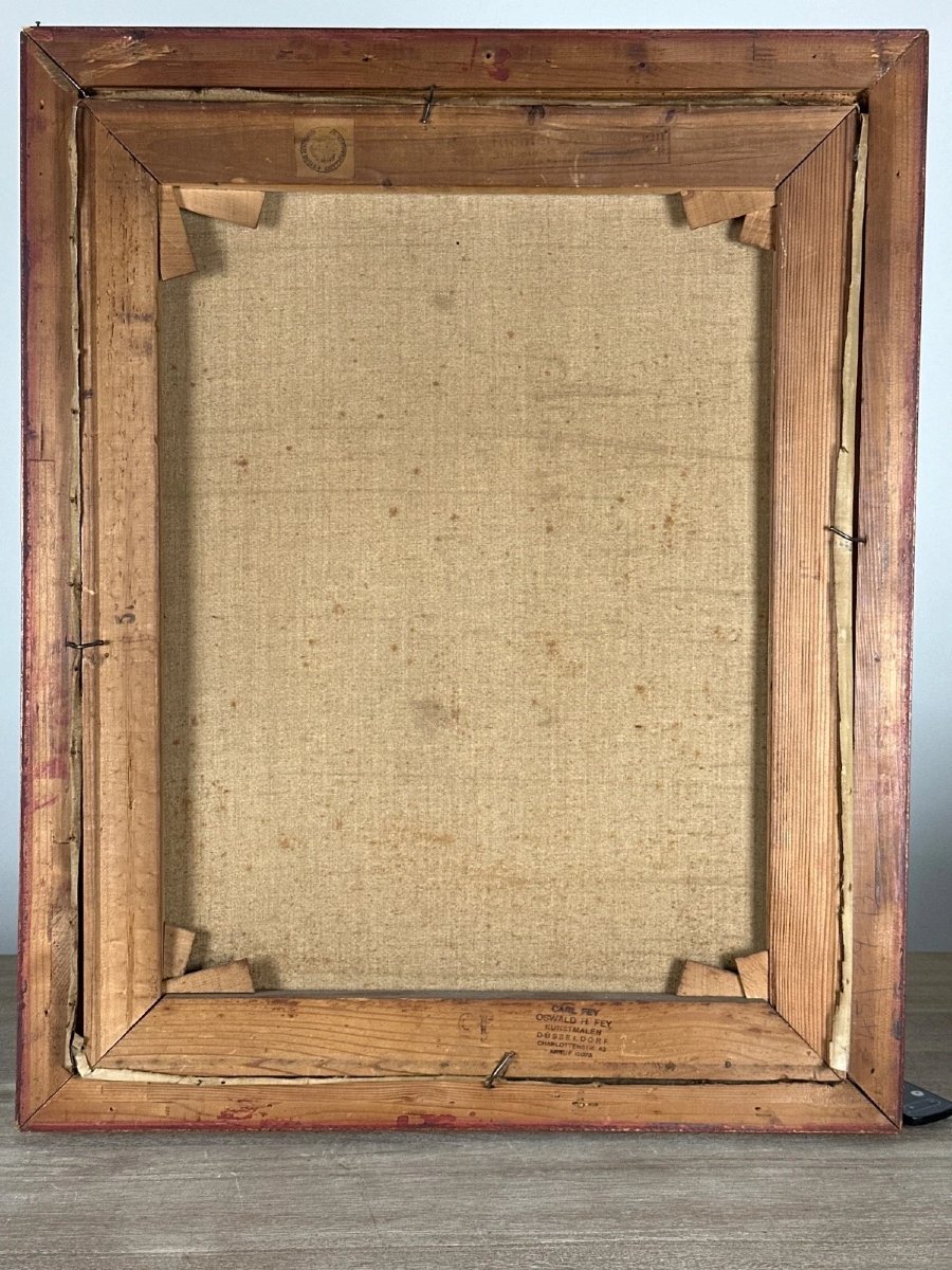 Carl Fey, Portrait Of A Smoking Scholar, Interior Drawing Room, Germany, 19th Century, Düsseldorf -photo-3