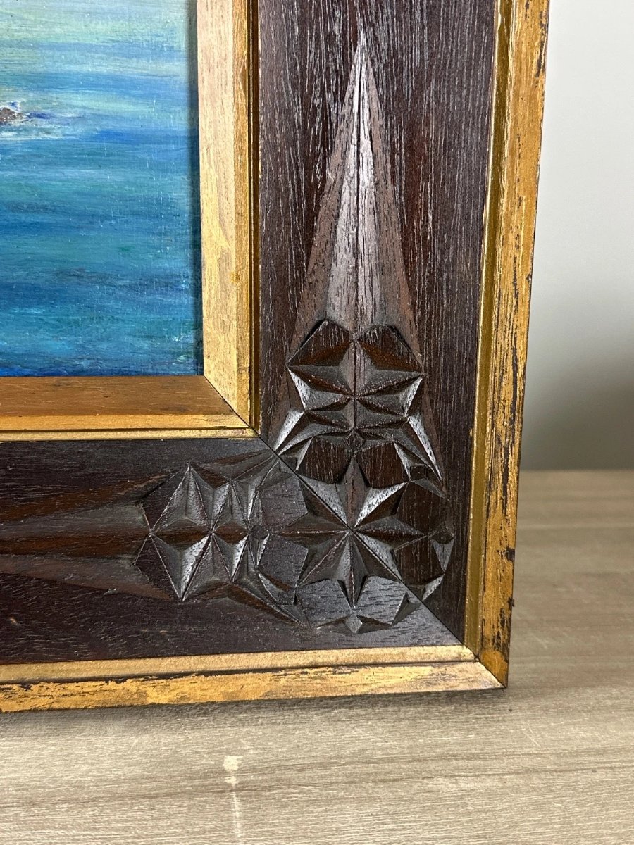 Antique Orientalist Painting, Seaside Landscape, Piana Oued Coast, Algeria, Corsica, Maxime Noiré (st-photo-5