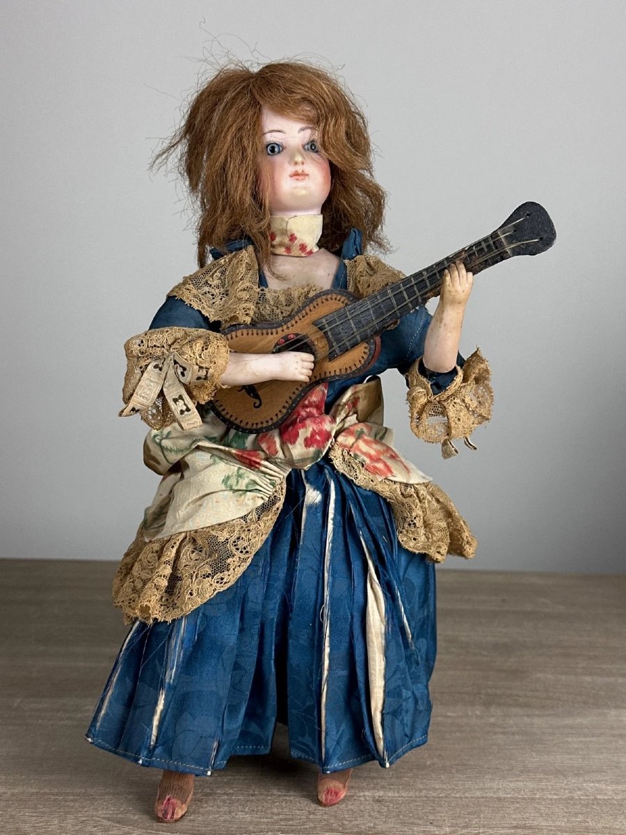 Automaton Doll, Collectible Toy, Musical Porcelain Game, 19th Century-photo-1