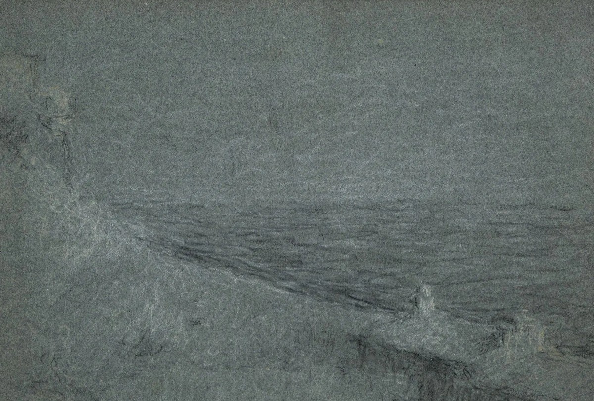 Achille Laugé  Drawing Seaside View Overlooking Collioure Marine Landscape 1925