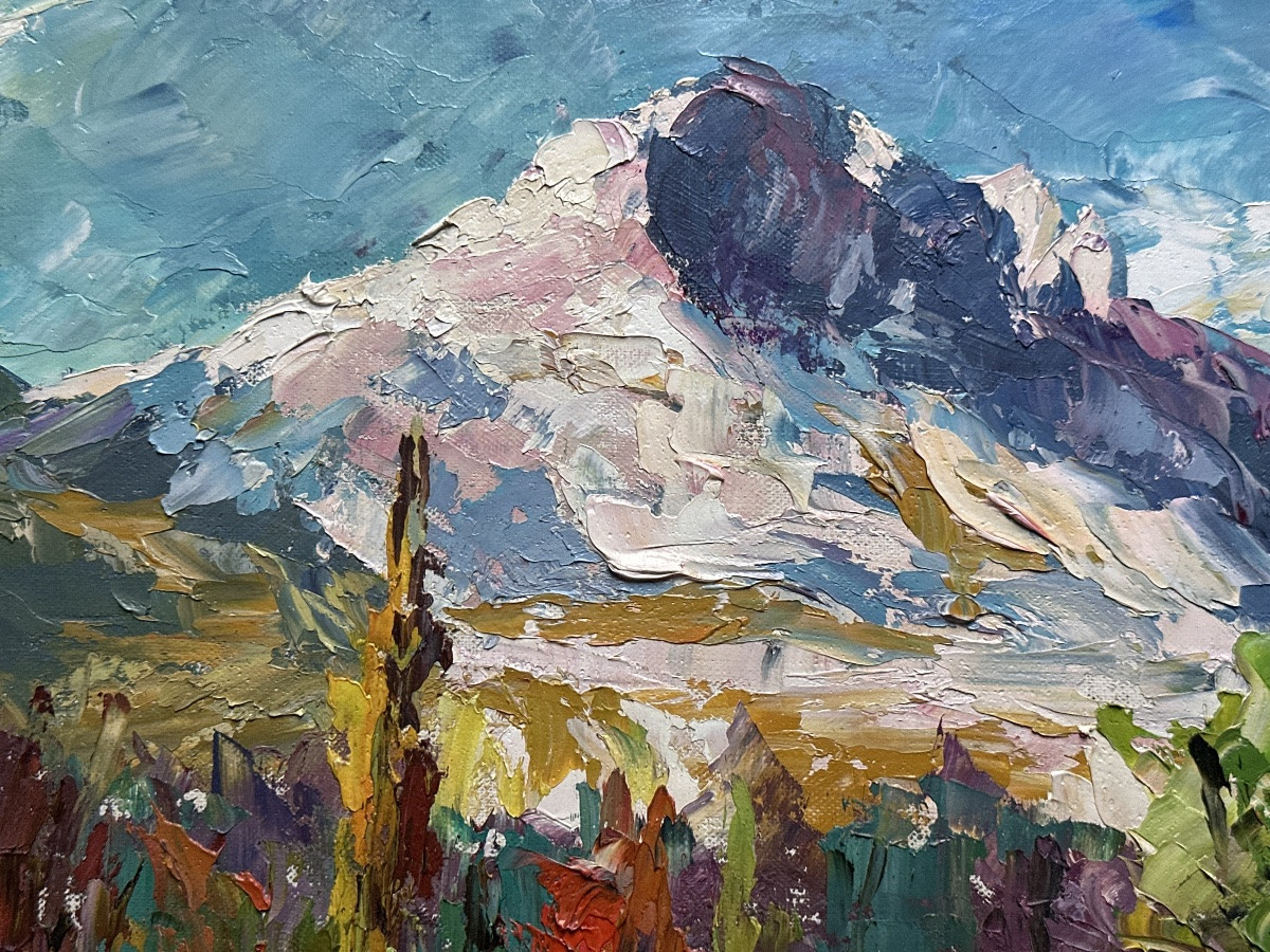 Aimé Debono Painting Snow Mountain Alps Grésivaudan Dents De Crolles Chartreuse -photo-4