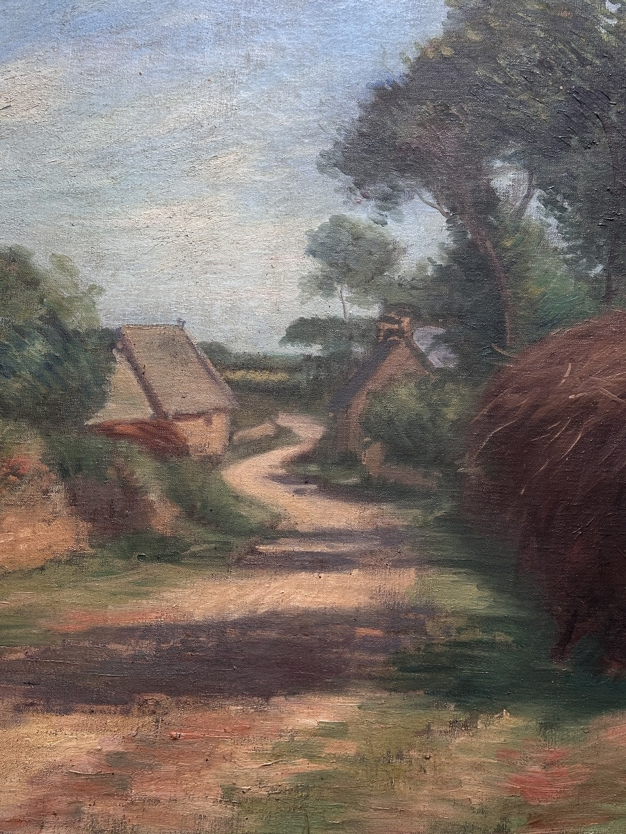 Abel Villard Painting, Landscape Of Brittany, House In Douarnenez, Pont-aven, 1900, Oil On Canvas-photo-4