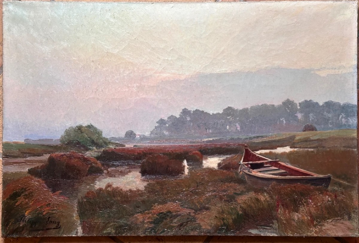 Philippe Long Tableau  paysage Pinasse Bassin Arcachon Cap Ferret hst-photo-2