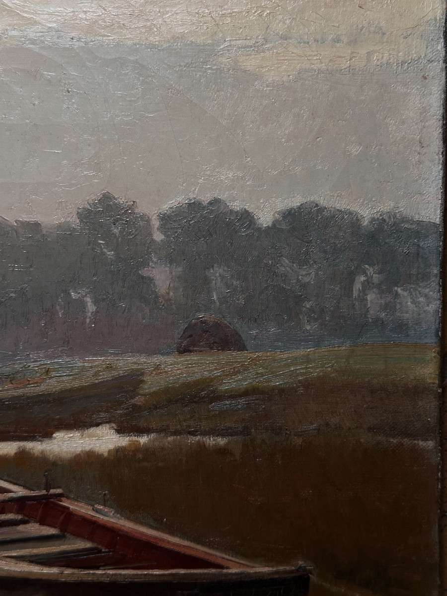 Philippe Long Tableau  paysage Pinasse Bassin Arcachon Cap Ferret hst-photo-1