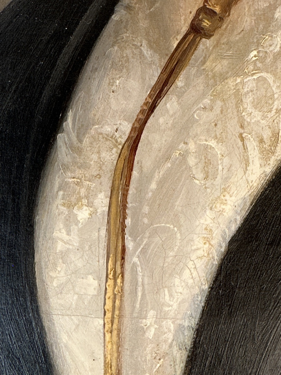 Polydore BEAUFAUX Grand Tableau portrait de Dame Romantique signé  19ème 110 x 86 cm  Belge -photo-2