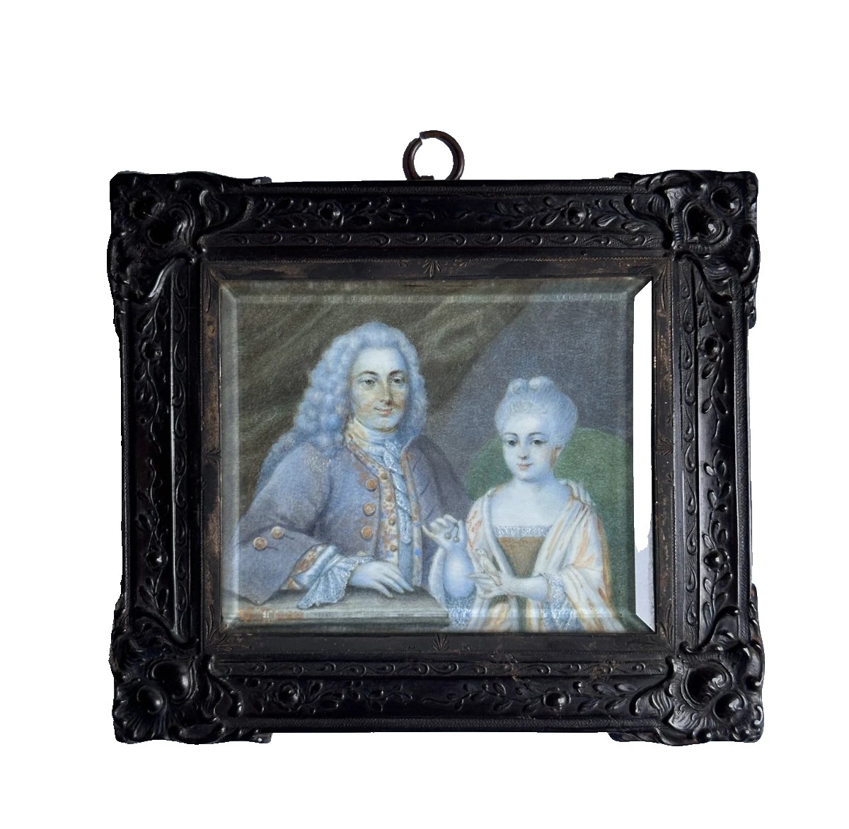 Jean-baptiste Massé Miniature Court Portrait Of A Couple In Costume And Wig -photo-1
