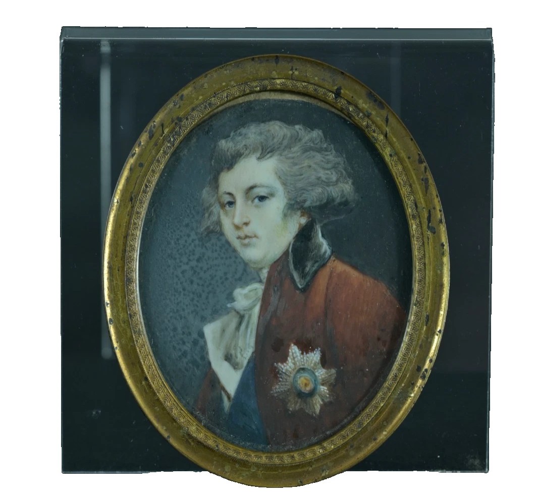 Miniature Painting Of A Royal Portrait Of George Iv, Prince Of Wales, By Reynolds -photo-2