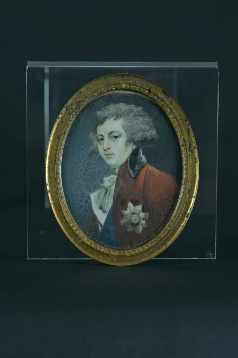 Miniature Painting Of A Royal Portrait Of George Iv, Prince Of Wales, By Reynolds -photo-4