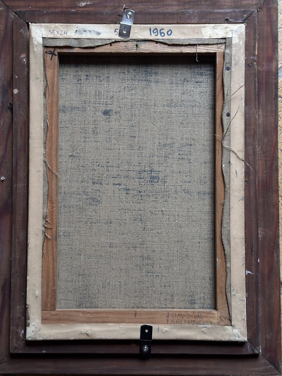 Jean Dulac, Portrait Of Violet, Young Fauvist Expressionist Woman, Lyon, 1960-photo-3