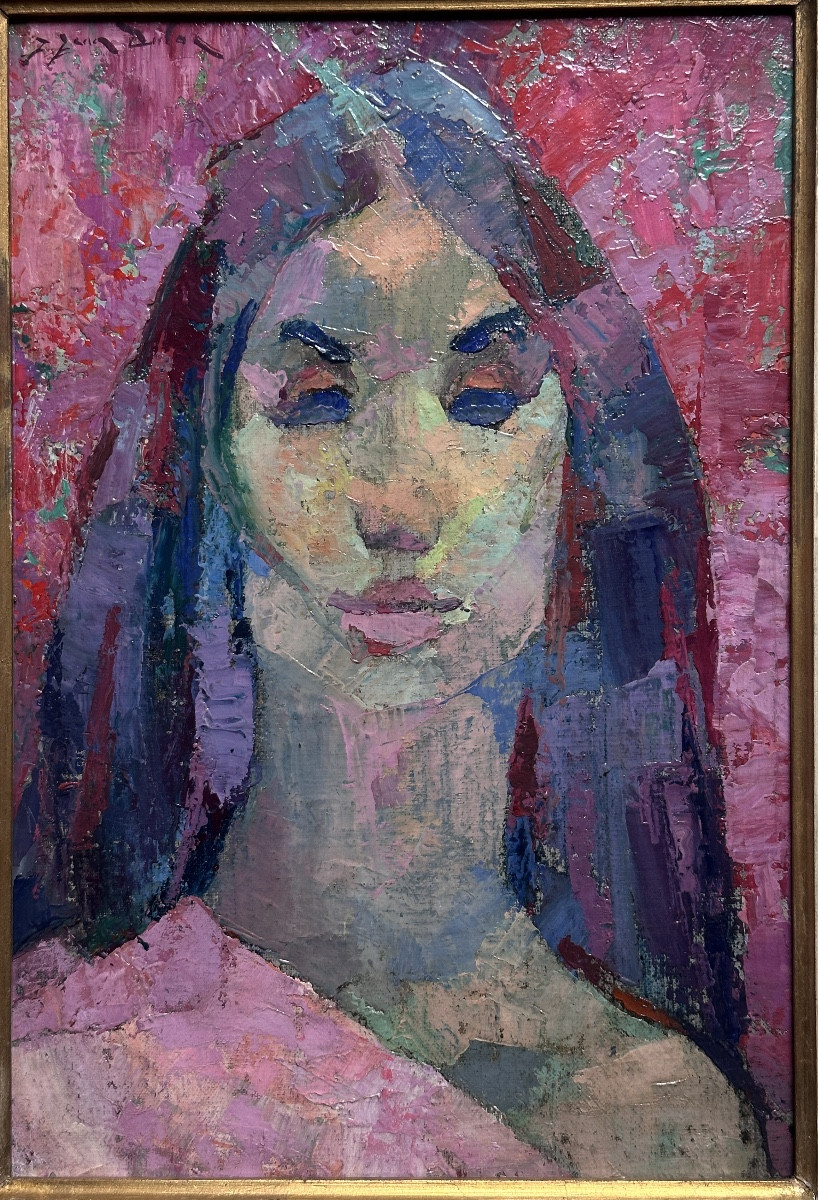 Jean Dulac, Portrait Of Violet, Young Fauvist Expressionist Woman, Lyon, 1960