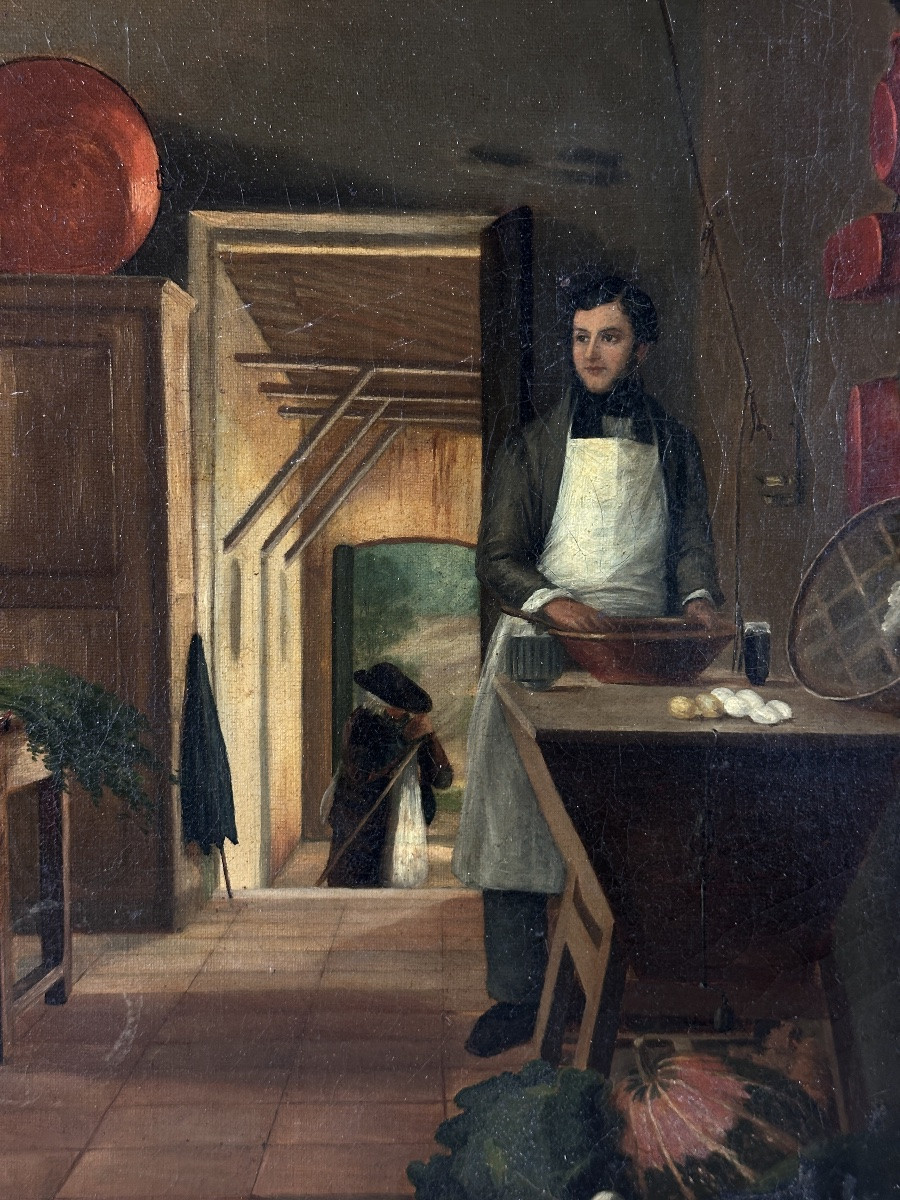 Painting Of An Interior Scene, Kitchen, Pantry Of The Romantic Castle, 1841, Following. Drowling-photo-4