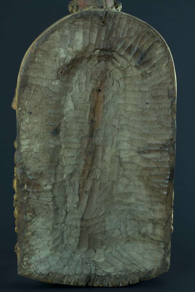 Sculpture Religieuse Dieu  le Père  Christ Trinité Trône de Grâce XV   bois sculpté Souabe -photo-7