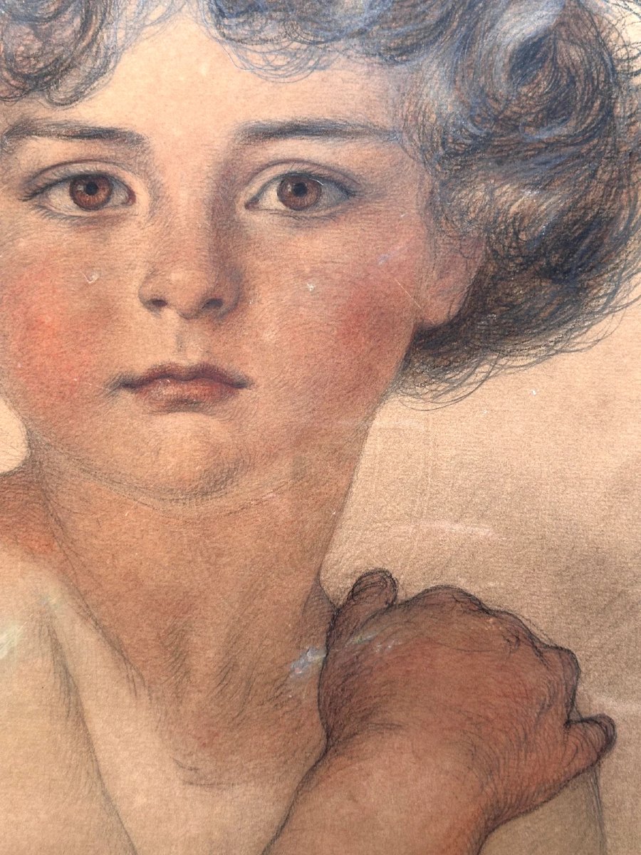 Christian Wilhelm Allers Drawing Art Nouveau Portrait Of A Little Boy Secession Jugendstil 1912 -photo-2