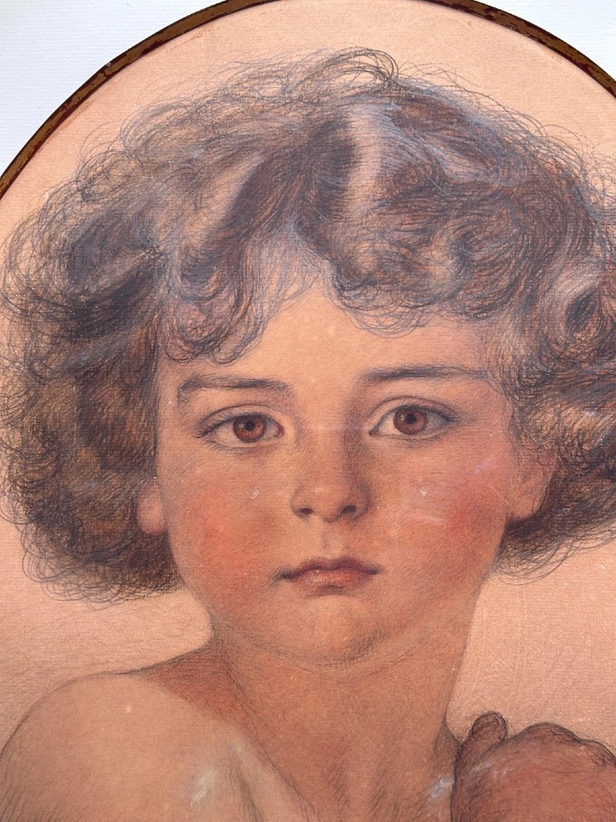 Christian Wilhelm Allers Drawing Art Nouveau Portrait Of A Little Boy Secession Jugendstil 1912 -photo-3