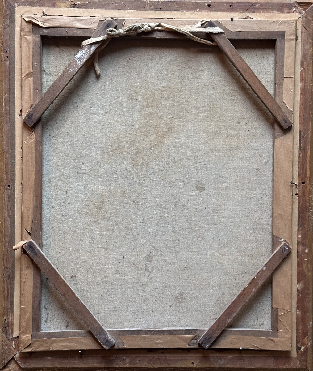 Tableau portrait de jeune homme Dandy Romantique hst cadre 19ème -photo-5