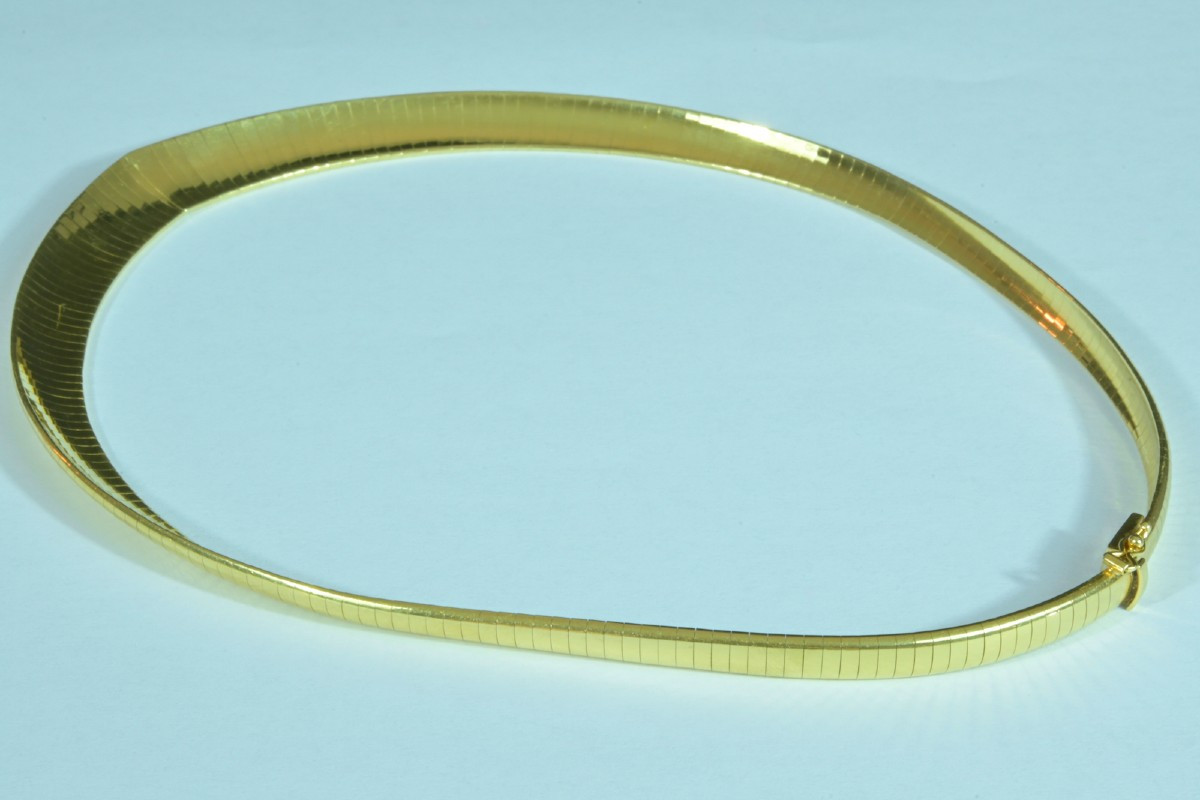 Collier en Or maille Oméga graduée 18k Péry & Fils 60 grs  style de Van Cleef & Arpels  vintage-photo-4