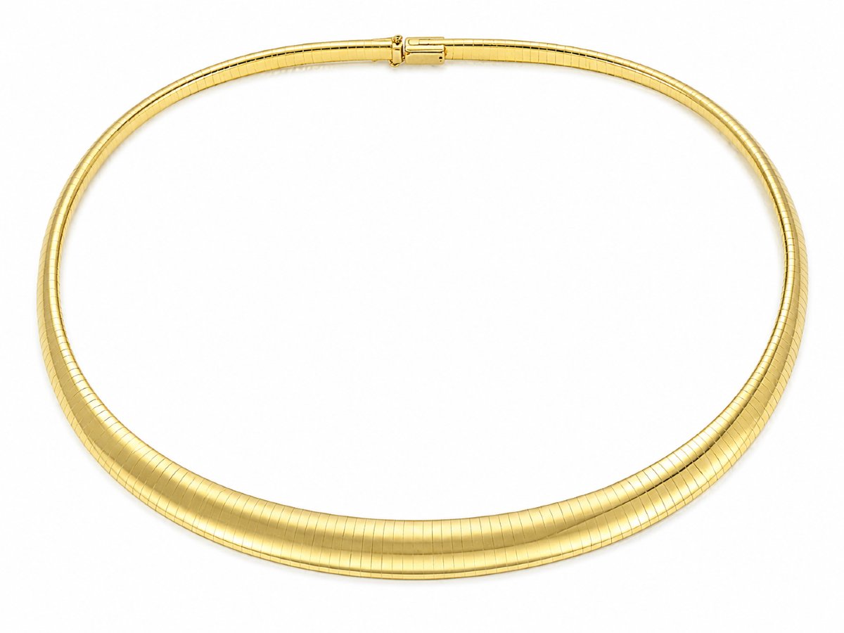 Collier en Or maille Oméga graduée 18k Péry & Fils 60 grs  style de Van Cleef & Arpels  vintage-photo-2