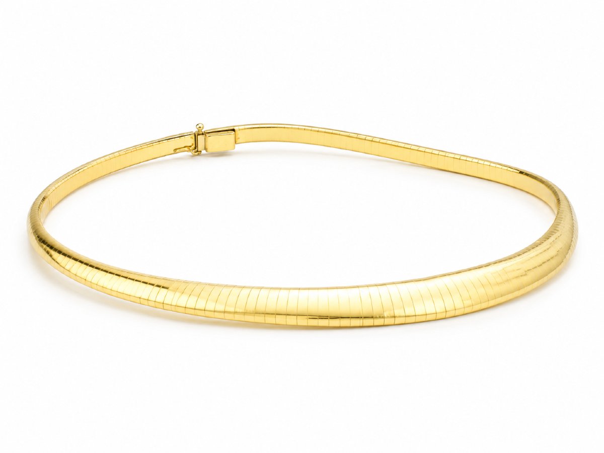 Collier en Or maille Oméga graduée 18k Péry & Fils 60 grs  style de Van Cleef & Arpels  vintage-photo-2