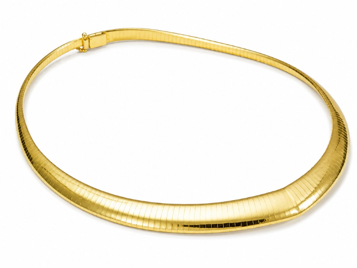 Collier en Or maille Oméga graduée 18k Péry & Fils 60 grs  style de Van Cleef & Arpels  vintage