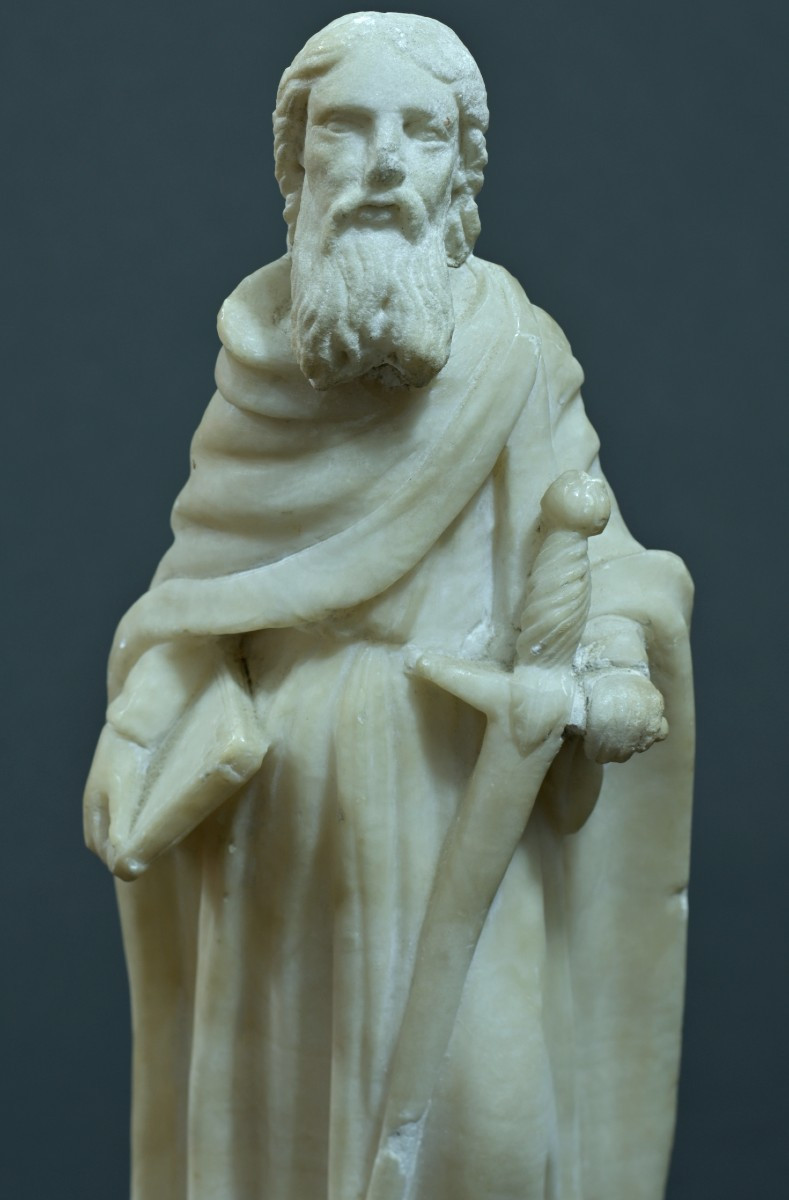 statue Sculpture  Saint Paul XVIe albâtre sculpture religieuse Renaissance épée