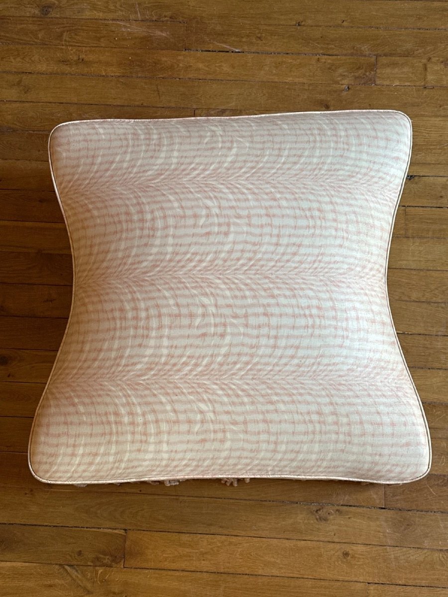 Large Pouf Stool With Fringe, Napoleon III Style, 19th Century, 70c-photo-1