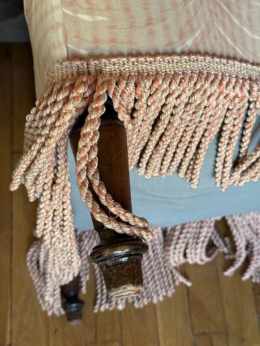 Large Pouf Stool With Fringe, Napoleon III Style, 19th Century, 70c-photo-4