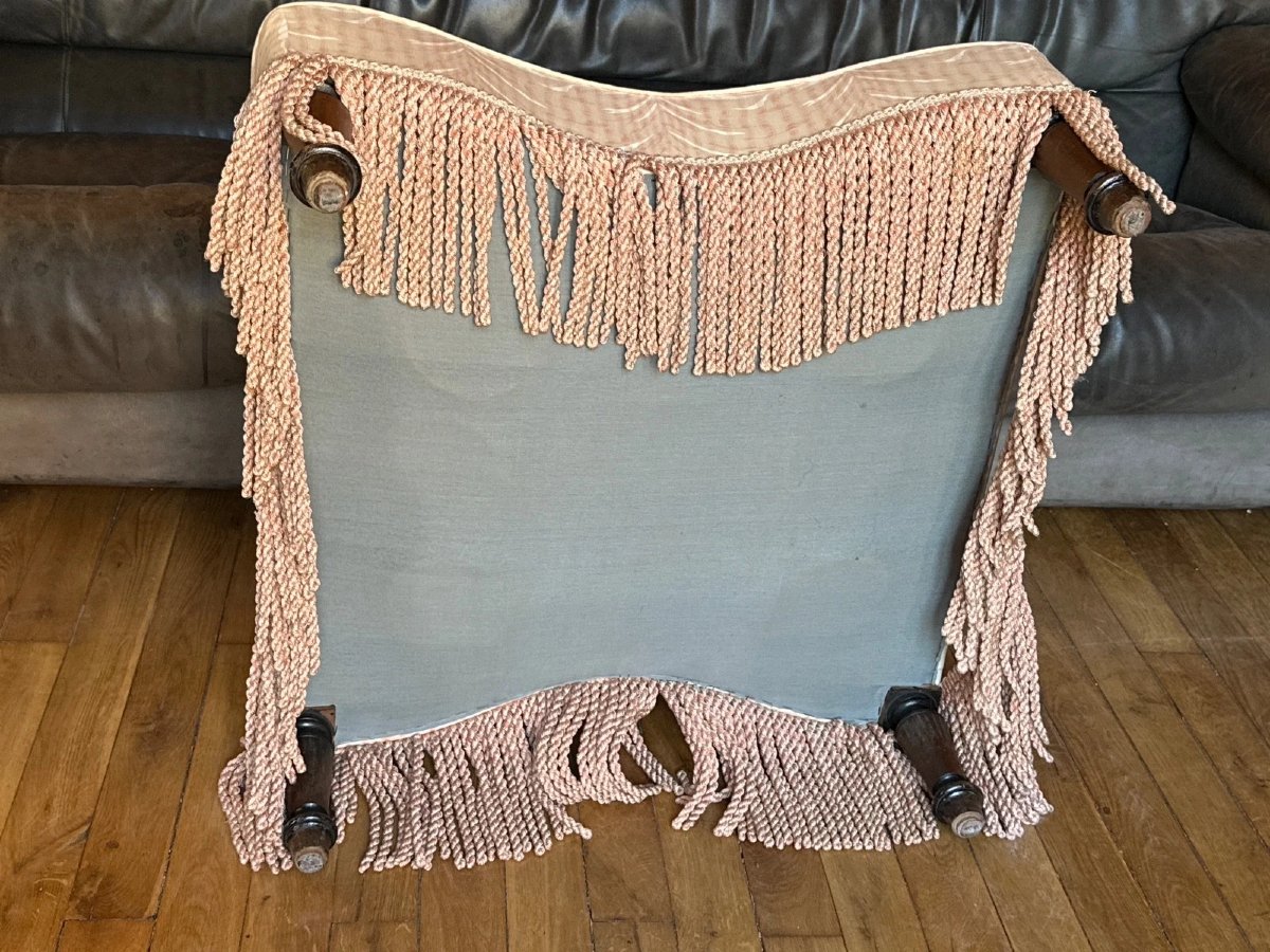 Large Pouf Stool With Fringe, Napoleon III Style, 19th Century, 70c-photo-5