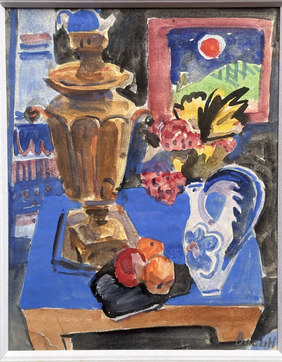 Victor Vassine Painting Still Life With Samovar And Pitcher -photo-3