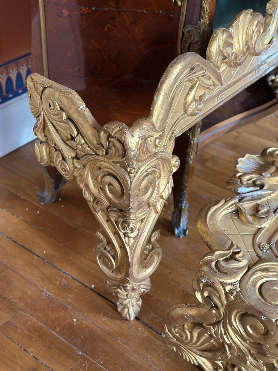 Pair Of Gilded Carved Wood Valances Louis XV Bed Decoration Home Décor Bed-photo-1