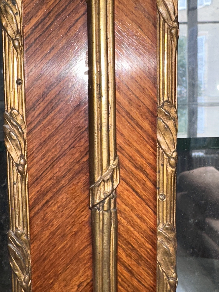 Louis XV Armoire Curved Glass Display Cabinet Bronze Marquetry St Linke Paris 19th Century-photo-1