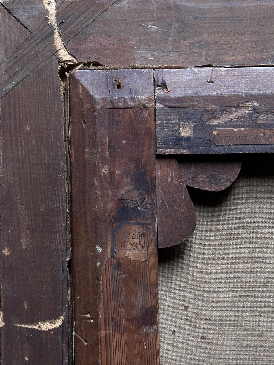 Painting Portrait Of A Courtesan Woman Headdress Princess Louis XVI Followed By Riout-photo-1