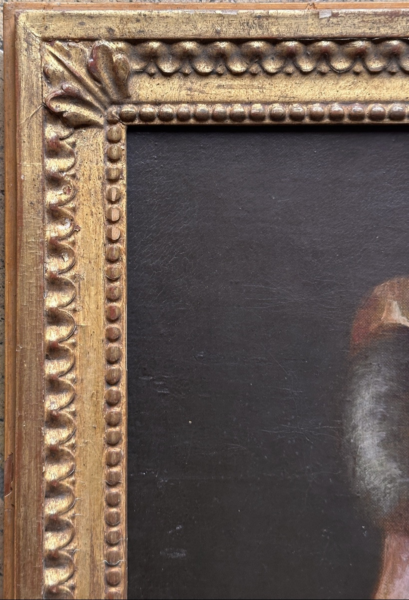 Painting Portrait Of A Courtesan Woman Headdress Princess Louis XVI Followed By Riout-photo-2